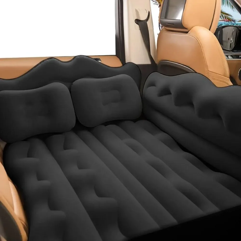 

Inflatable Air Mattress with Sides for Car - Back Seat Sleeping Pad - Portable Travel Camping Mattress - Black