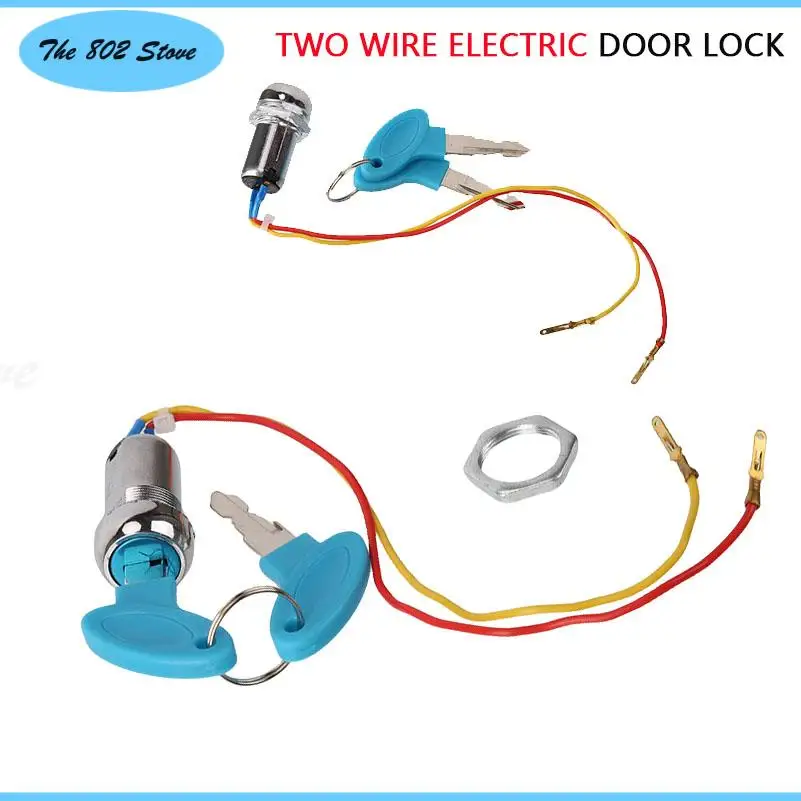 

Electric bicycle lock kit Two-wire electric door lock electric scooter atv wire key start ignition switch control key