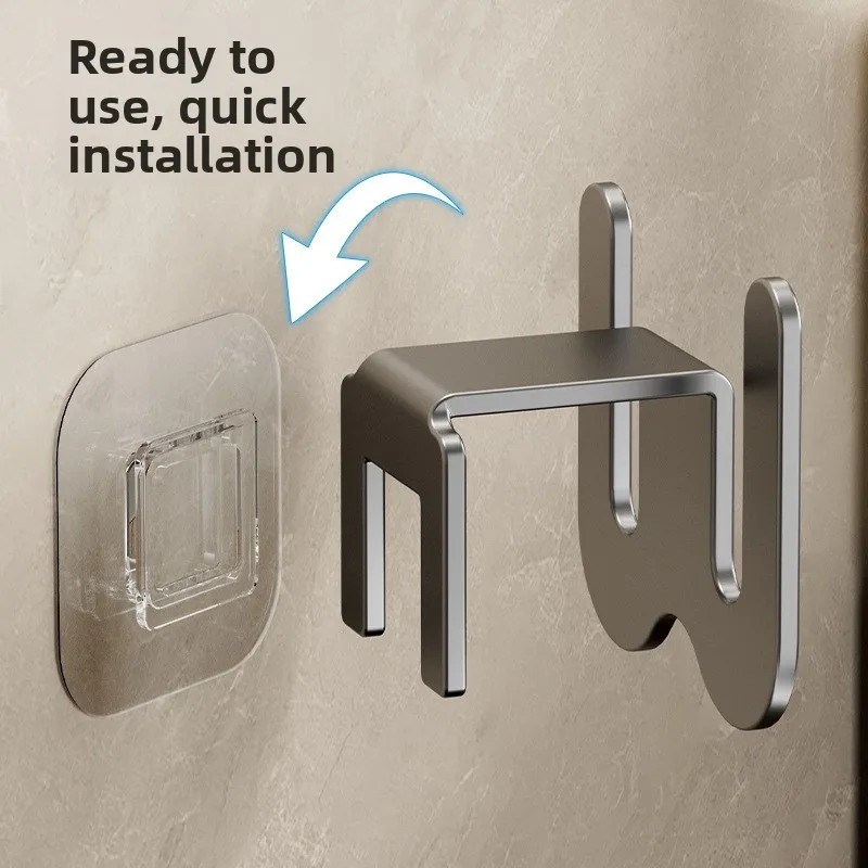 1/2/3PC No Punching Bathroom Shoe Rack Wall Mounted Slipper Rack Slipper Drying Hook Simple Door Back Foyer Hanging Rack view 3