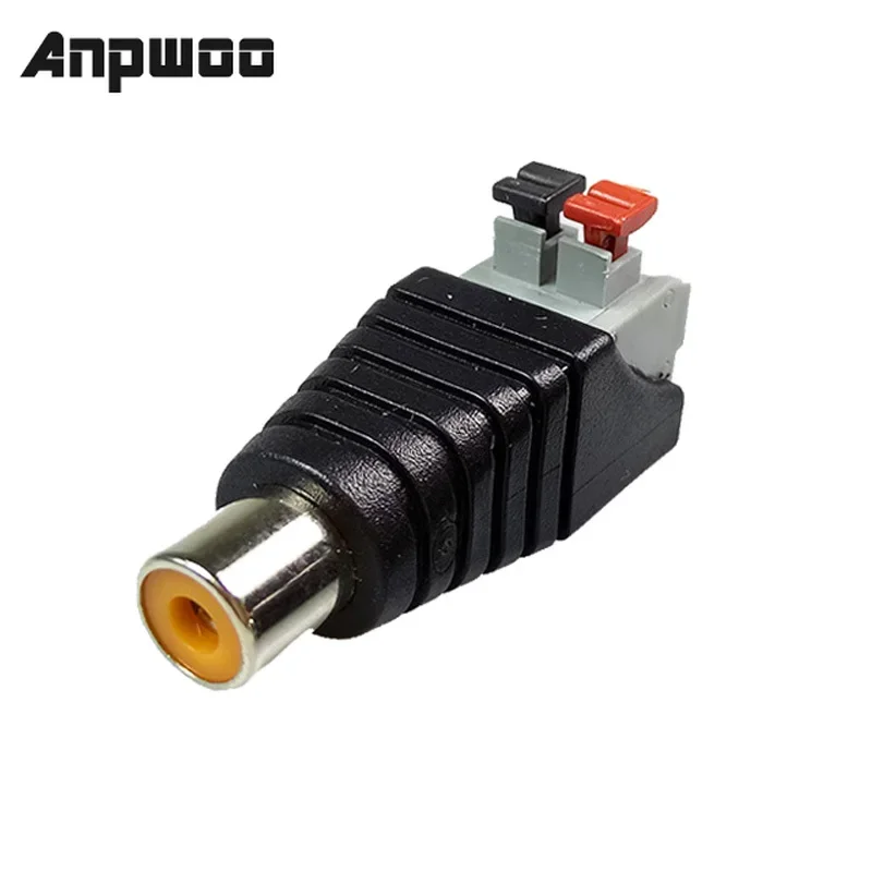 10Pcs RCA Audio Speaker Connector RCA Male Plug Female Jack Wire Solder-free Press-on Spring Terminal Audio AV Cable Adapter