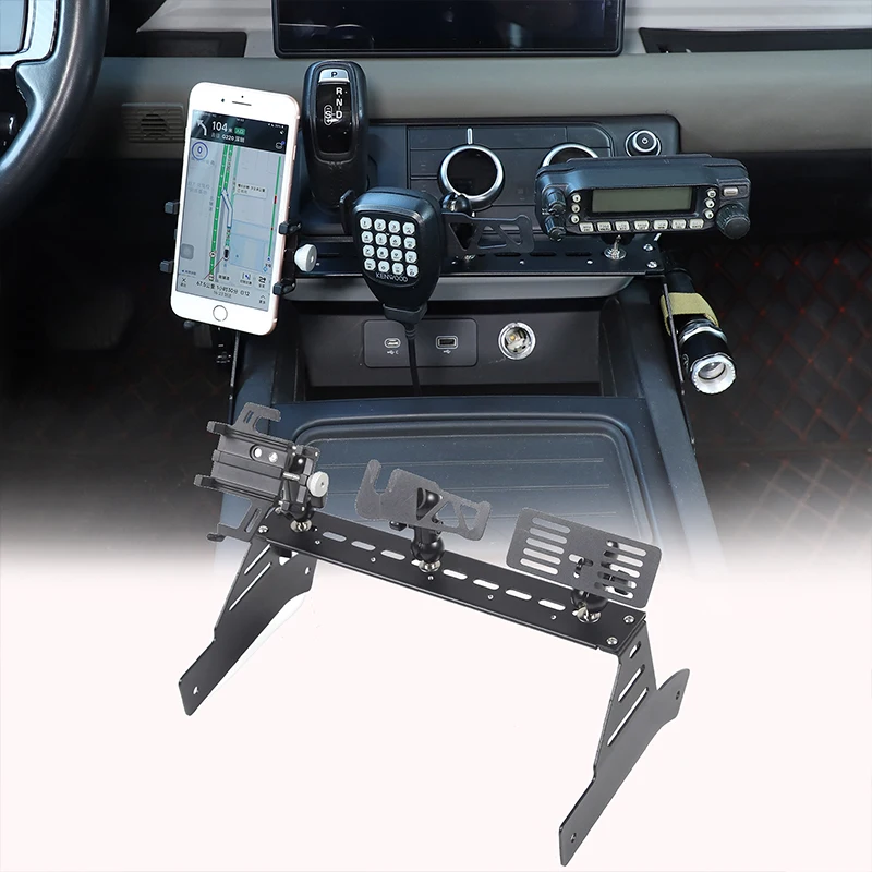 

Car Center Console Phone Holder Stand GPS Mount Bracket Walkie Talkie Mount Radio Mount for Land Rover Defender 90 110 130 2020+