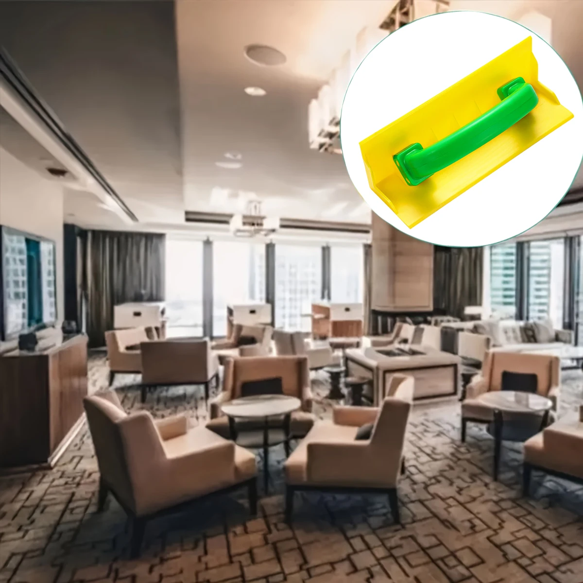 أدوات تلميع الجدران، مجرفة زاوية لصنفرة اليد ABS مع مقبض أداة زاوية الحوائط الجافة للجدار، أصفر #3