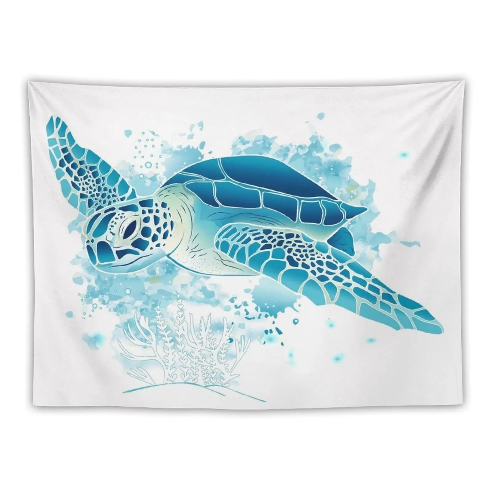 

Sea Turtle - Blue Tapestry Decorative Paintings Living Room Decoration Tapestry