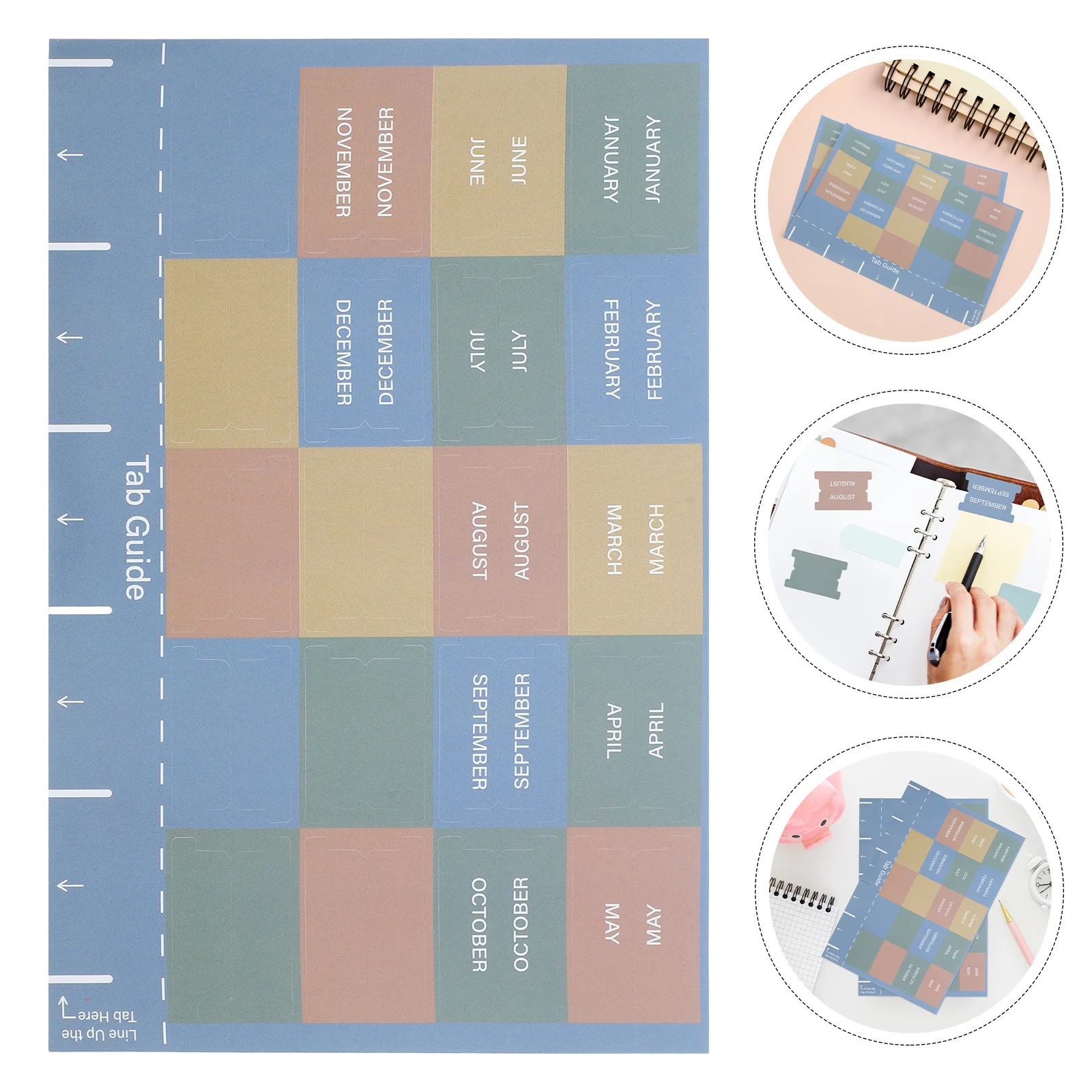 

2 Sheets Self Adhesive Monthly Planner Tabs Office Student School Index Stickers for Organizing Monthly Planner Journals