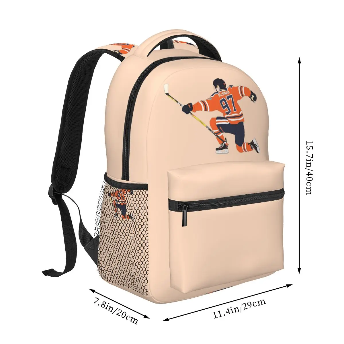 Connor McDavid 97 For Edmonton Oilers Fans Backpack Student Boys Girls BookBag School Bag Laptop Shoulder Bags for Men Women