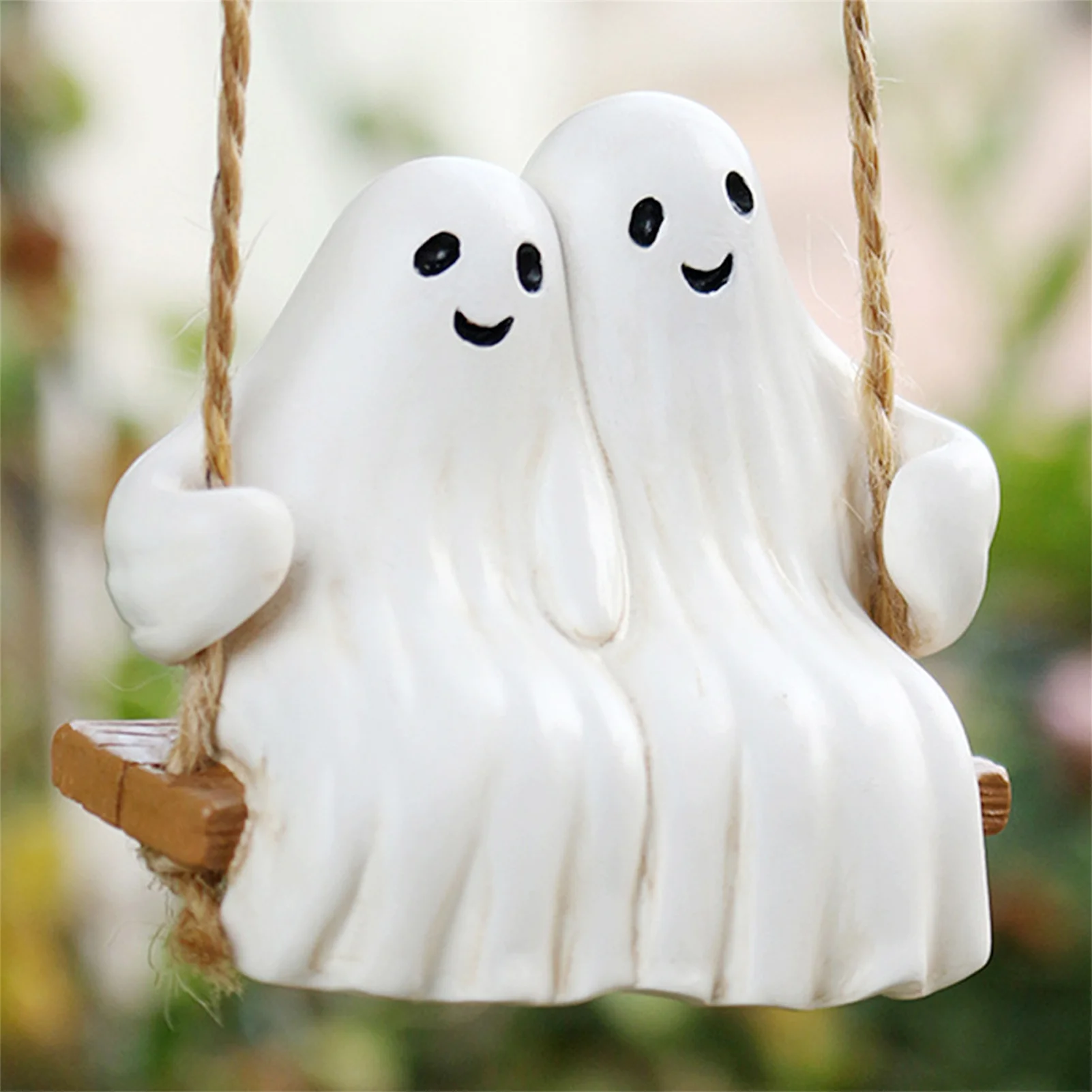 Halloween-Schaukel-Ornament, Kunstharz, Geister-Dekoration, hängende Dekorationen für Zuhause, Party, Garten, Halloween-Dekoration