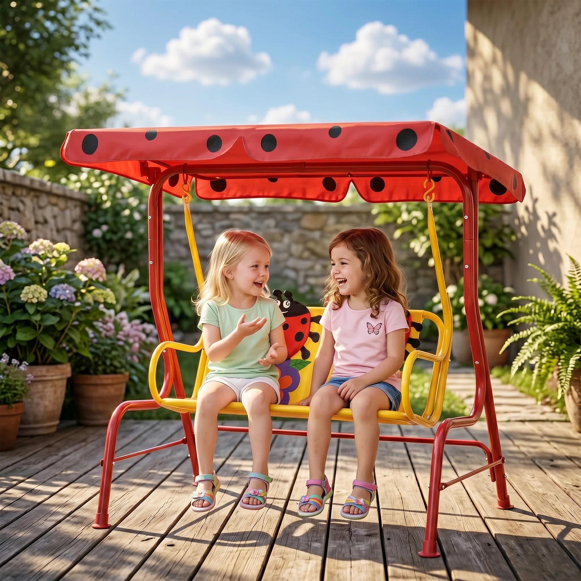 Kids Outdoor Swing Chair - Cadeira de Balanço Infantil para Pátio,