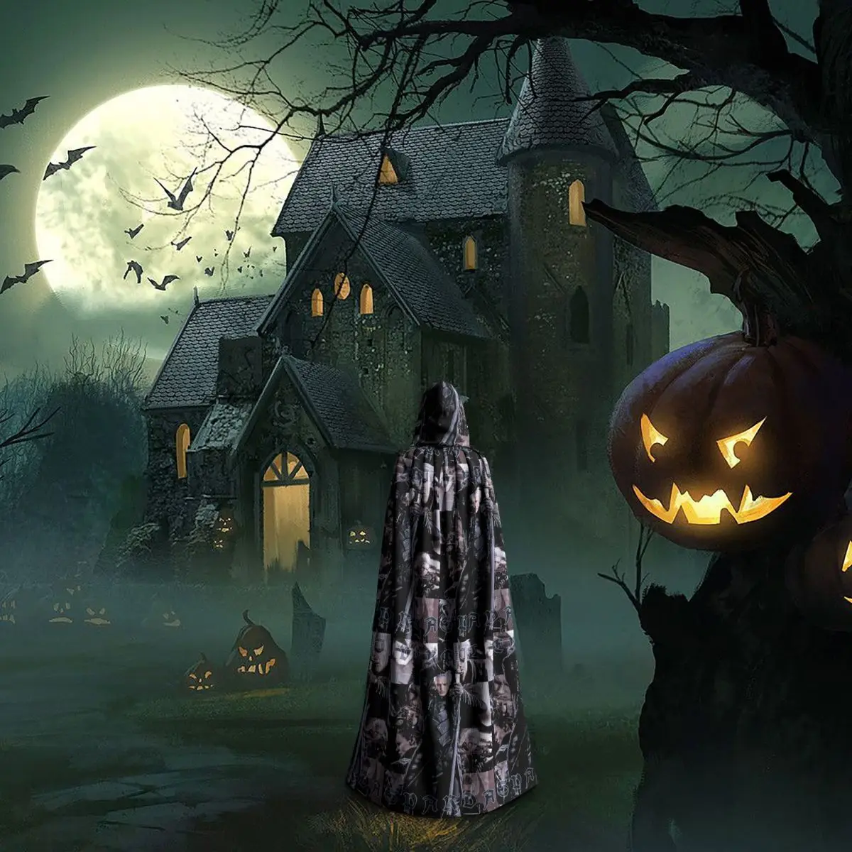 Vergil From The Devil May Cry Seri Long Hooded Cloak Witch Medieval Costume Cosplay Cape HalloweenParty Adult Unisex view 5