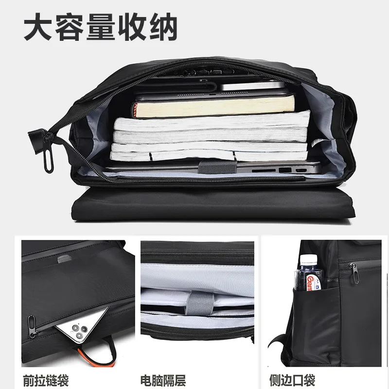 Mochila Oxford de tela impermeable para ordenador portátil de 14 pulgadas, Mochila para hombre con puerto de carga USB, bolsa de viaje impermeable con cremallera para exteriores