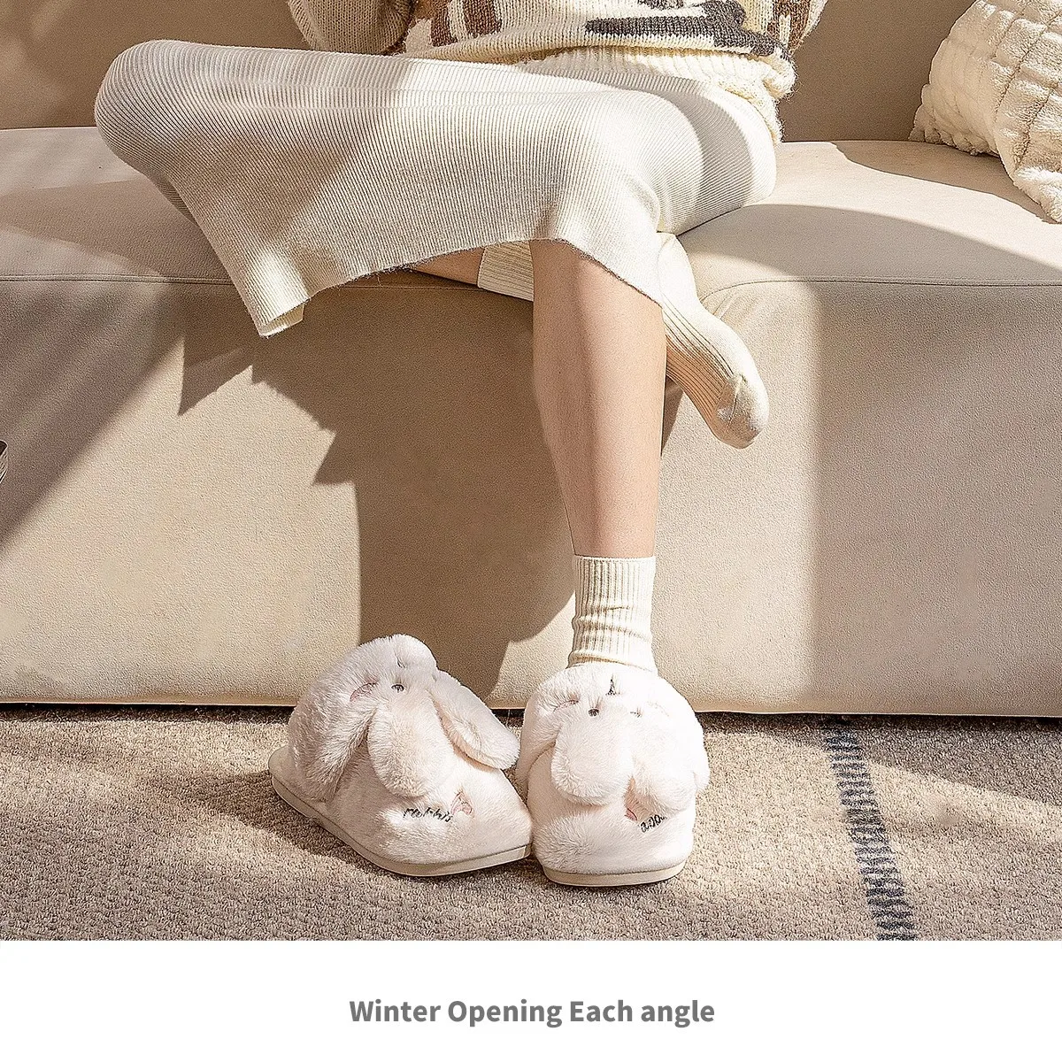 Beheizbare Winter-Hausschuhe für Damen & Herren - Dicke Plüsch-Stiefel mit Rutschfester Sohle, Warme Fleece-Gefütterte Hausschuhe für Drinnen/Draußen – Detail 16