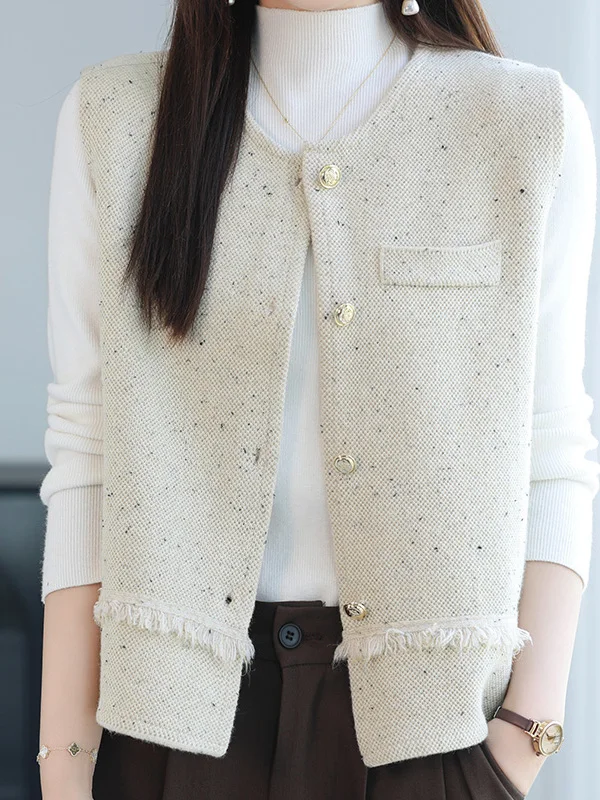 

Свободный шерстяной вязаный свитер для женщин на раннюю осень, в стиле маленькой Франции, с круглым вырезом, однотонный, для повседневной носки