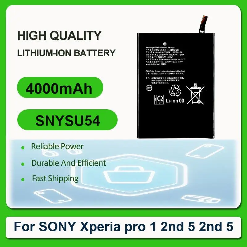 Batería de repuesto para teléfono móvil SONY Xperia pro/Xperia1 2nd/Xperia5 2nd/Xperia 5/Xperia 5ii SNYSU54 4000mAh
