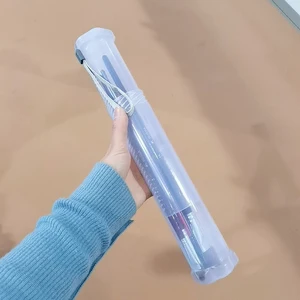 Transparentes PVC -Make -up -Bürstenhalter, Display -Tassen -Organizer mit Deckel, staubsichere Toilitätspaketpaket, einstellbare Höhe 8 Hauptverkaufsbox Badezimmer PVC - №7