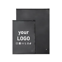 50 black matte zipper bags pe plastic matte storage bags clothing packaging bags with printed logo