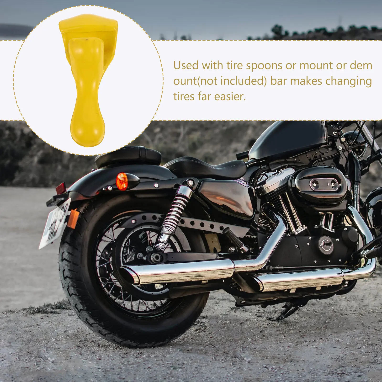 

1 шт. Прочный инструмент для смены мотоциклетных шин с резиновым покрытием, желтый, портативное оборудование для ремонта и замены шин