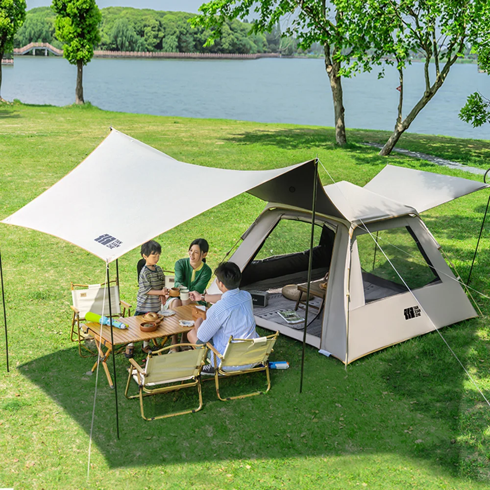 TXZ Outdoor Portable Tent Pop Up Automatic Quick-Opening Tent Zippered Canopy Rainproof Sunshine-proof Camping Equipment