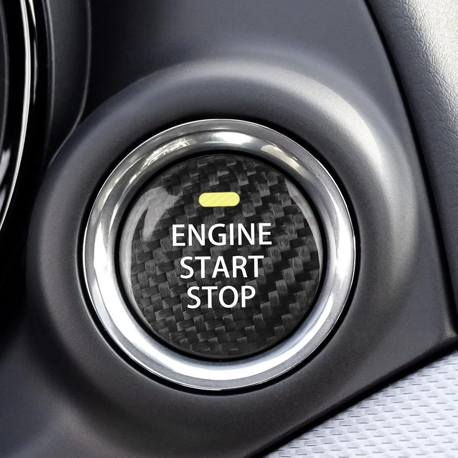 

Для Mazda наклейка на кнопку переключателя зажигания, одна кнопка запуска, защитная крышка, кнопка из настоящего углеродного волокна, декоративная наклейка, инструменты