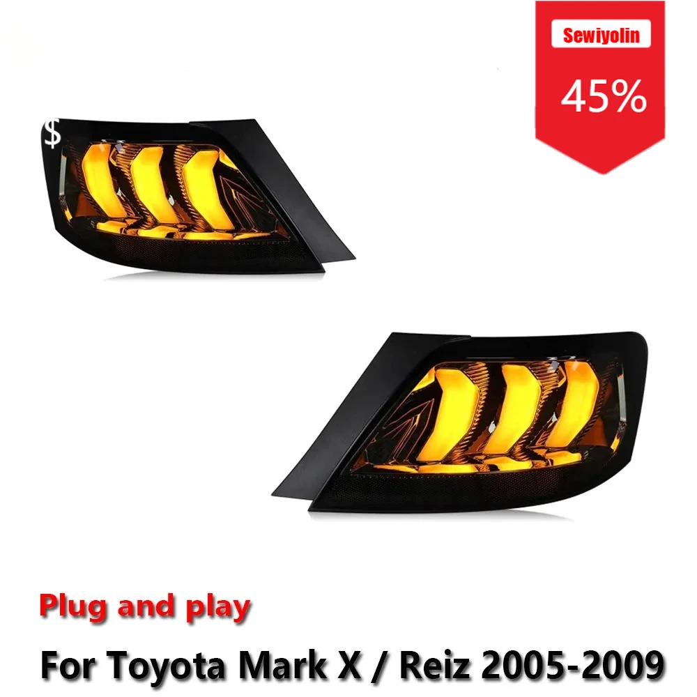 

Sewiyolin Car LED Tail Light Assemblies For Toyota Mark X / Reiz Auto Fog DRL Brake Turn Signal Lamp Plug and Play