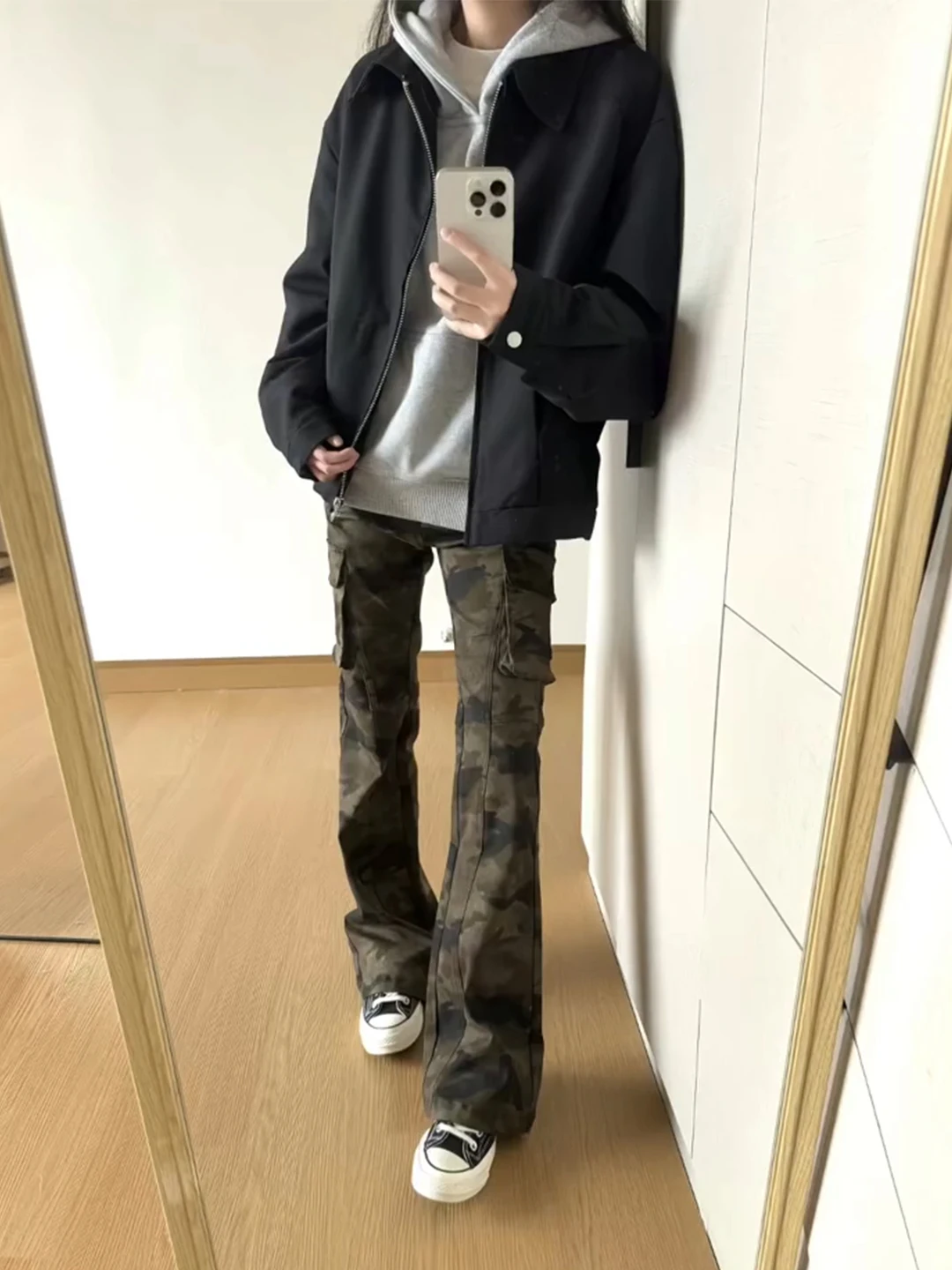 

American High Street Camouflage Thiened Fce Men's Jeans Winter Workwear Pants Slimming Knife Trousers