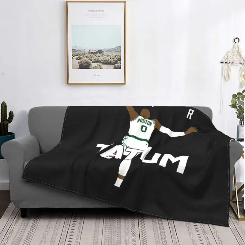 Jayson Tatum Boston Air Pic Blanket Sheet For Bed Four Seasons Faux Fur Mink Machine Washable