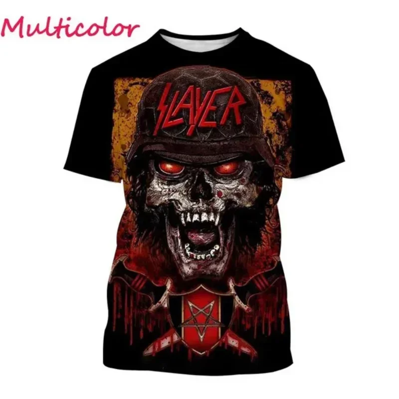 New Slayer Torrent Metal Band 3D Print T-shirt for Unisex Fashion Men Clothing Dark Gothic Ghost Skull Oversized T Shirt Tops