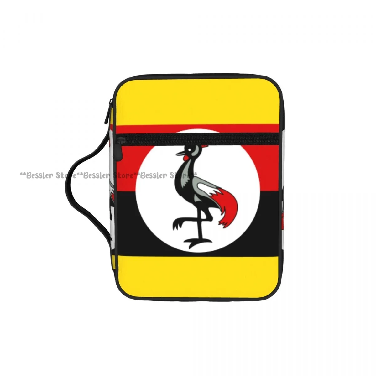 

Uganda Flag Bible Cover Case Zipper Pocket Handle Storage Bag Church