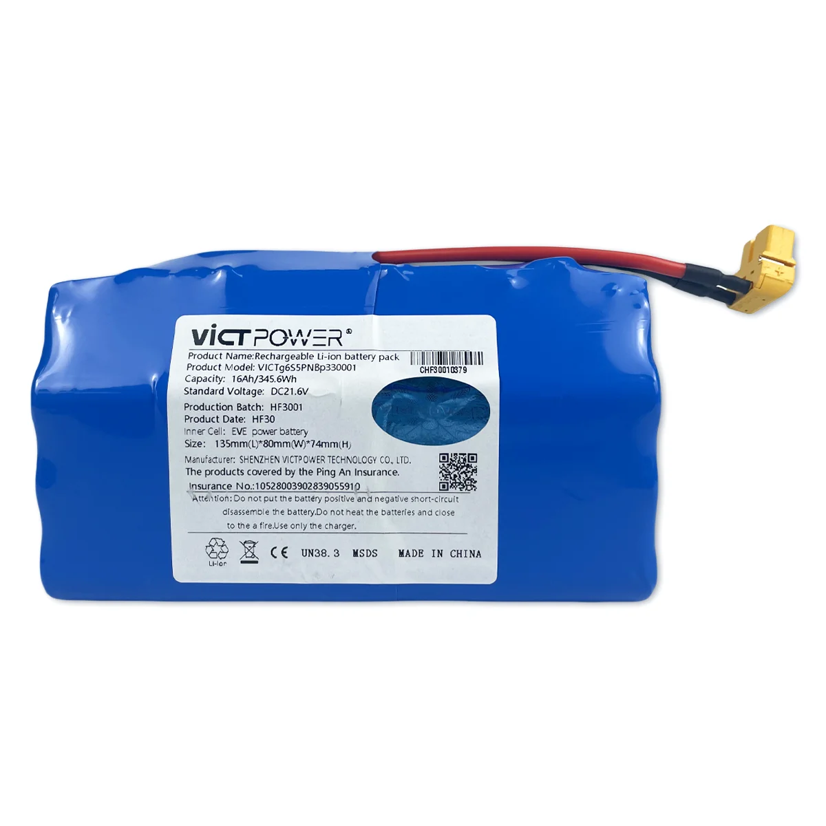 

Victpower 21.6V16Ah9.6Ah rechargeable lithium-ion battery pack, 18650 lithium battery 6S5P/6S3P pack electronic accessories OEM