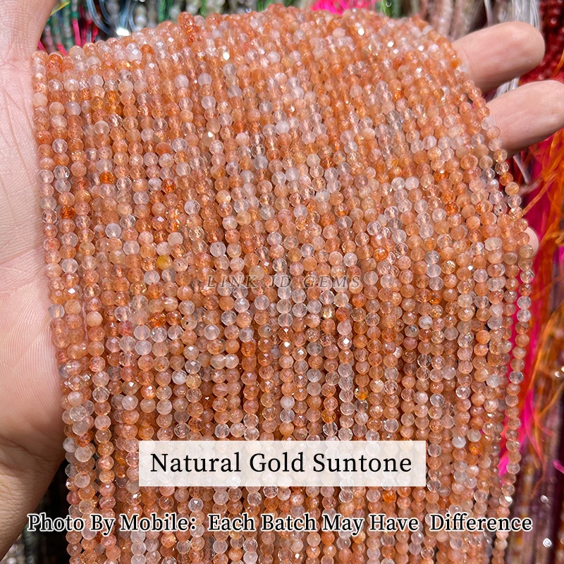 2 3 4mm piedra Natural facetada citrino turquesa amatista pequeña cuenta espaciadora suelta para fabricación de joyería DIY collar pulsera