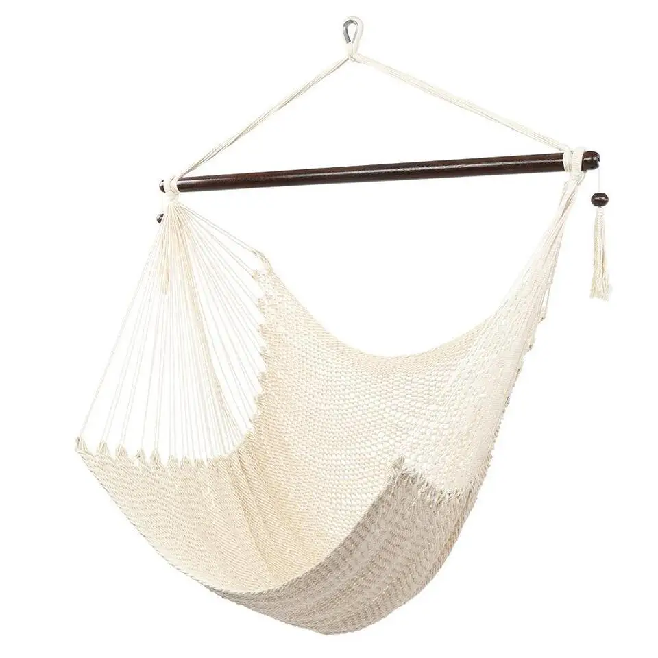 Large Hanging Caribbean XL Hammock Chair Seat with Tassels Swing Seat