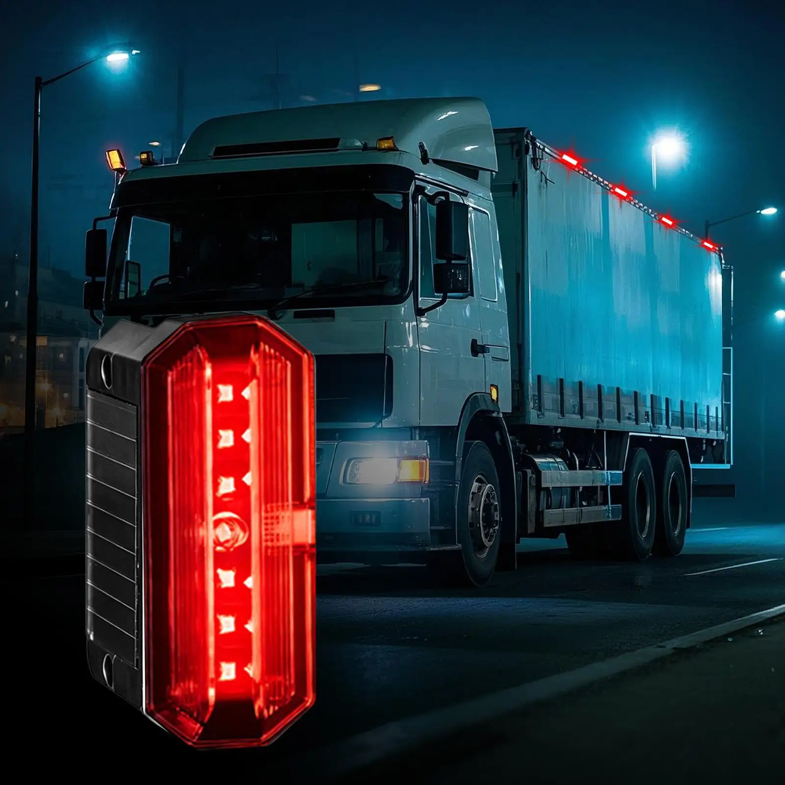 LED Trailer Side Marker Lights Solar Vibration Sensor Turn Signal Lamp Waterproof Marker Lights For Trucks For RV Camper Bus
