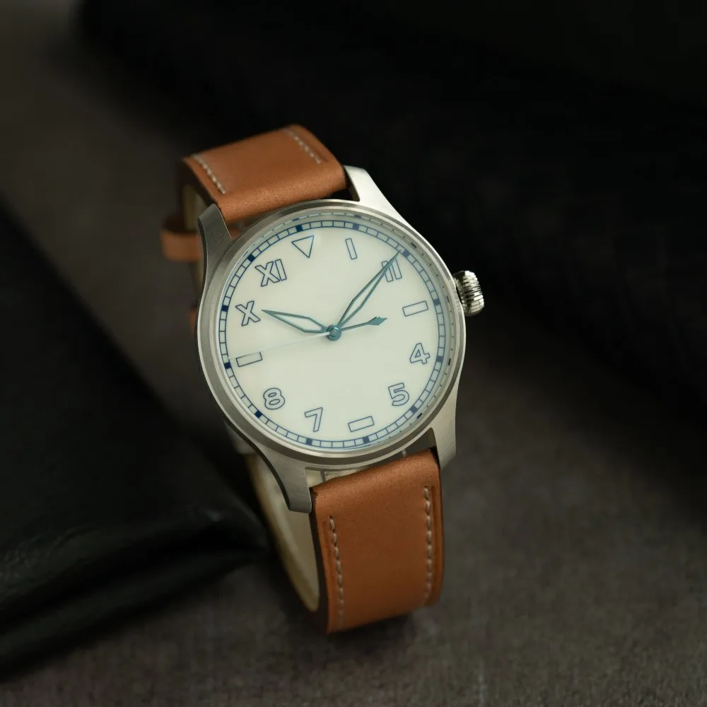 Hruodland Retro Pilot Men's Watches 40MM PT5000/SW200 Sapphire Glass BGW-9 Luminous Automatic Mechanical Wristwatch For Men F021