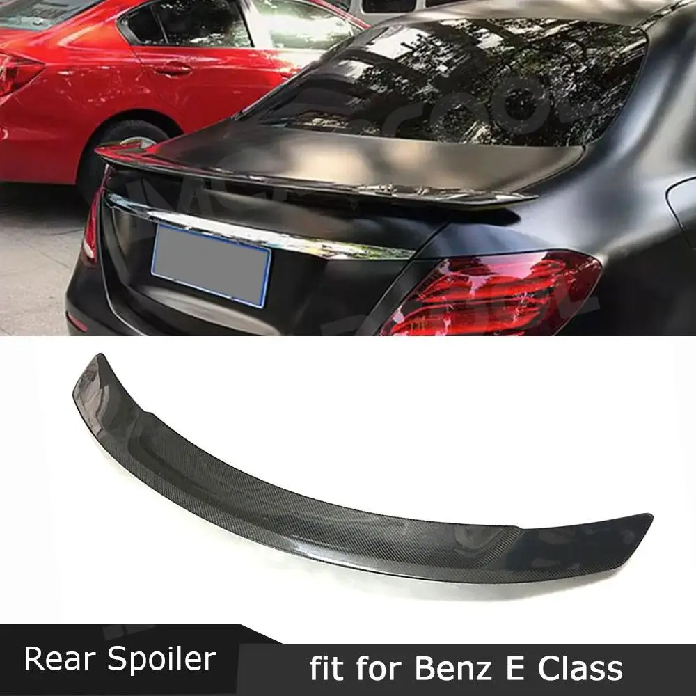 

For Benz E Class W213 E63 AMG Sedan 2017 2018 2019 Rear Trunk Spoiler Wing Carbon Fiber FRP Car Accessoreies External Decoration