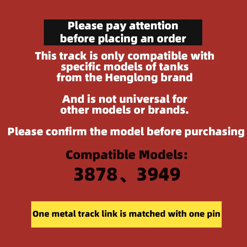 Heng Long 3878 3949 Metal Track Compatibel met Heng Long 1/16 KV1 en KV2 Tank Wordt geleverd met 4 Metal Track-links als bonus