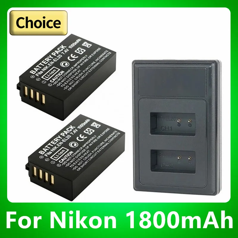 1800MAH EN EL20 EL20A BATTERY EN-EL20 EN-EL20A for Nikon Coolpix P1000 P950 Nikon 1 J1, 1 J2,1 J3 for Nikon 1 AW1 CAMERA BATTERY