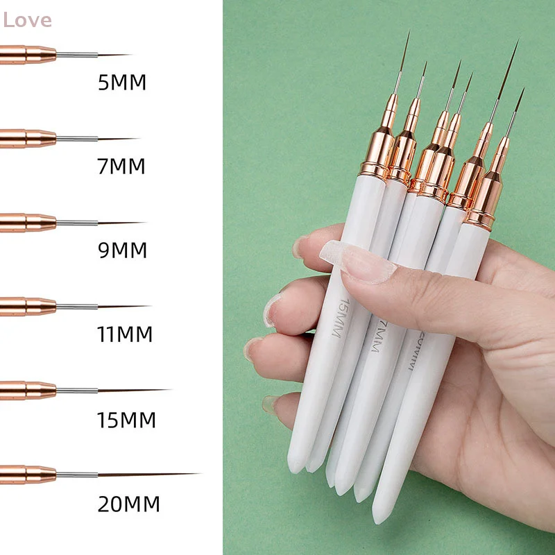 [L & P] 1 قطعة مسمار الفن بطانة فرش خطوط ممدودة شريط رسم الأشعة فوق البنفسجية هلام اللوحة مسمار تصميم القلم المهنية مانيكير أداة