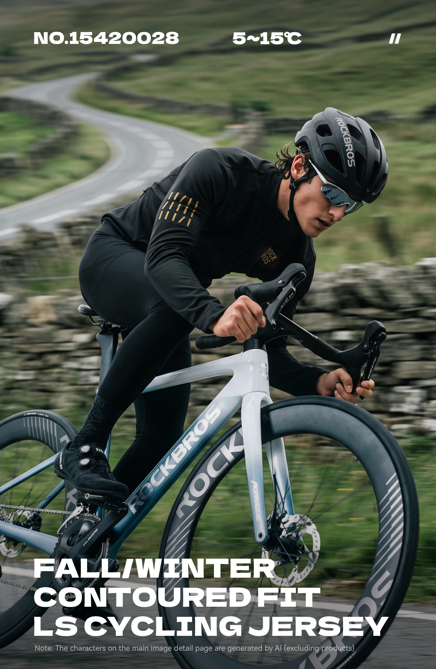 ROCKBROS Winter Warme Fahrradjacken für Männer und Frauen, Langarm-Fahrradoberteile, stoßfeste Thermo-Fleece-MTB-Straßenradjacken – Detail 1