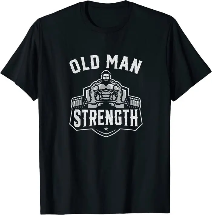 Mens Old Man Strength Funny Gym Motivation Workout Class T-Shirt Fast ShippingAnime Pattern Summer Clothing