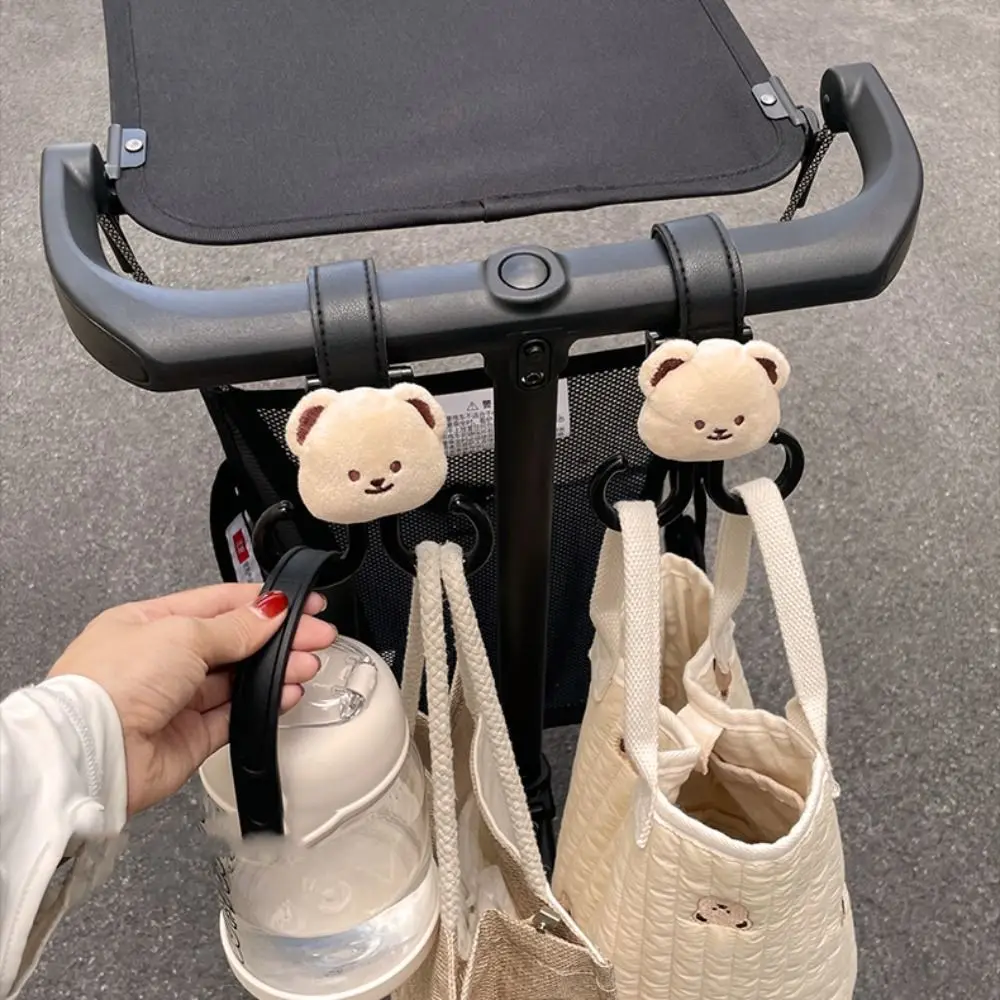 Bear Baby Stroller Hooks Double Hook Cart Organizer Hanging Hook Stroller Accessories Rabbit Stroller Accessories Cart