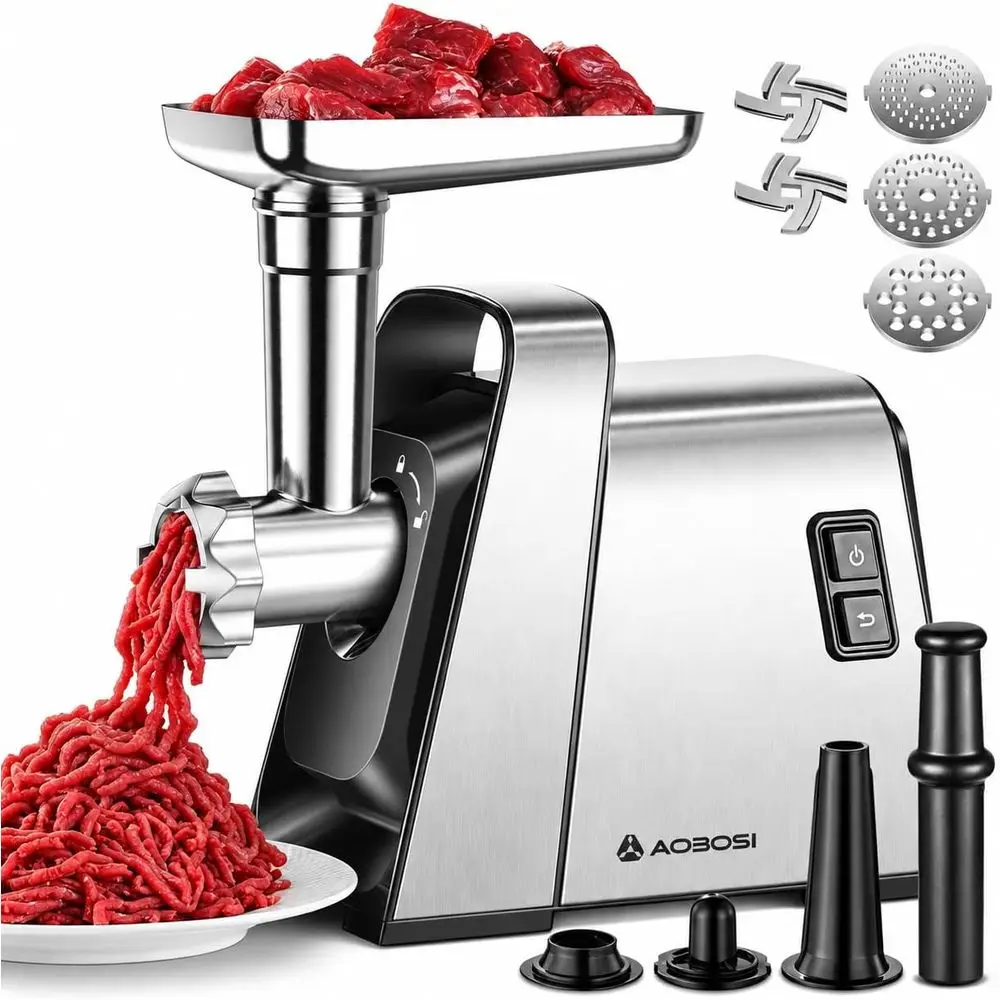 

Meat Grinder Electric, [3000W Max] Meat Grinder Heavy Duty with Auto-Reverse, Innovative Non-g, Built-in Storage, Grinding, Saus