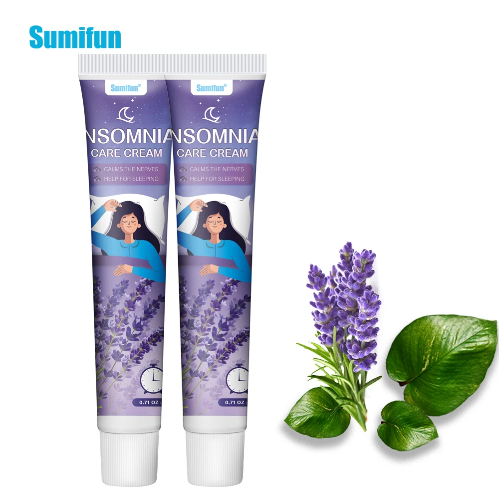 

1Pc Sumifun Lavender Insomnia Cream Rapid Deep Sleep Ointment Relieve Headache Stress Anxiety Brain Relax Medical Plaster