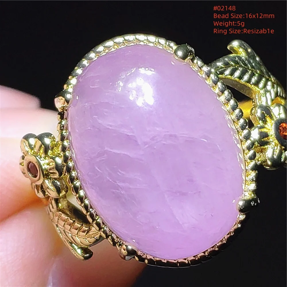

Натуральный фиолетовый кунзитовый бисер, женское регулируемое кольцо, ювелирные изделия, кунцит, кошачий глаз, стерлинговое серебро 925, мужское ювелирное кольцо AAAAA