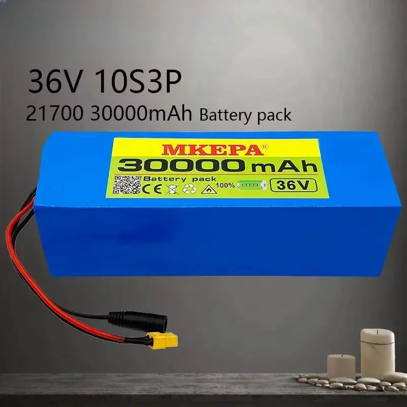 NEW 36V 30AH 21700 5CLithium Battery pack 10S3P 30000mAh 500W high power electric bicycle battery 36V eBike Battery