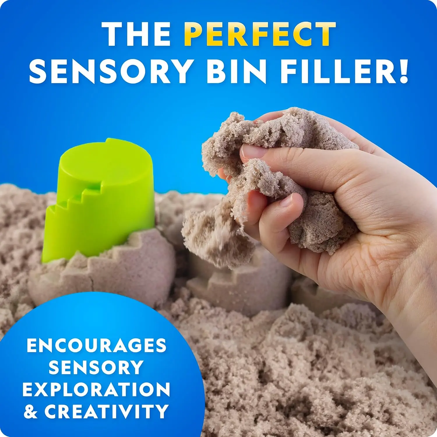 National Geographic Moon Sand - 24 Lb. Bulk Play Sand Kit with 6 Castle Molds (Natural) - A Fun No Mess Sensory Activity, Kids F