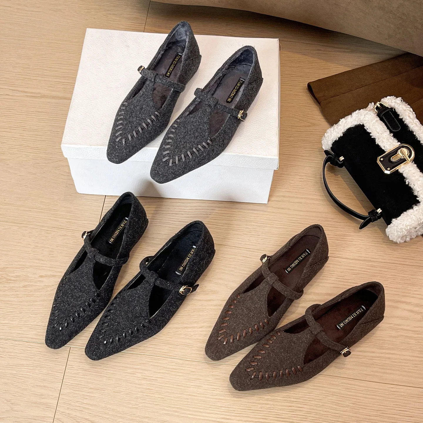 

Women Low Heeled Flat Shoes with Suede Buckle Loafers Shoes Pointed Shallow Mouth Women Shoes Outdoor Soft Sole Fashionable