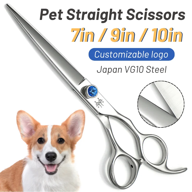 

7/9/10in Professional Pet Scissors VG10 Steel Dog Grooming Scissors Sharp Pet Grooming Shears for Dogs Cats ножницы для груминга