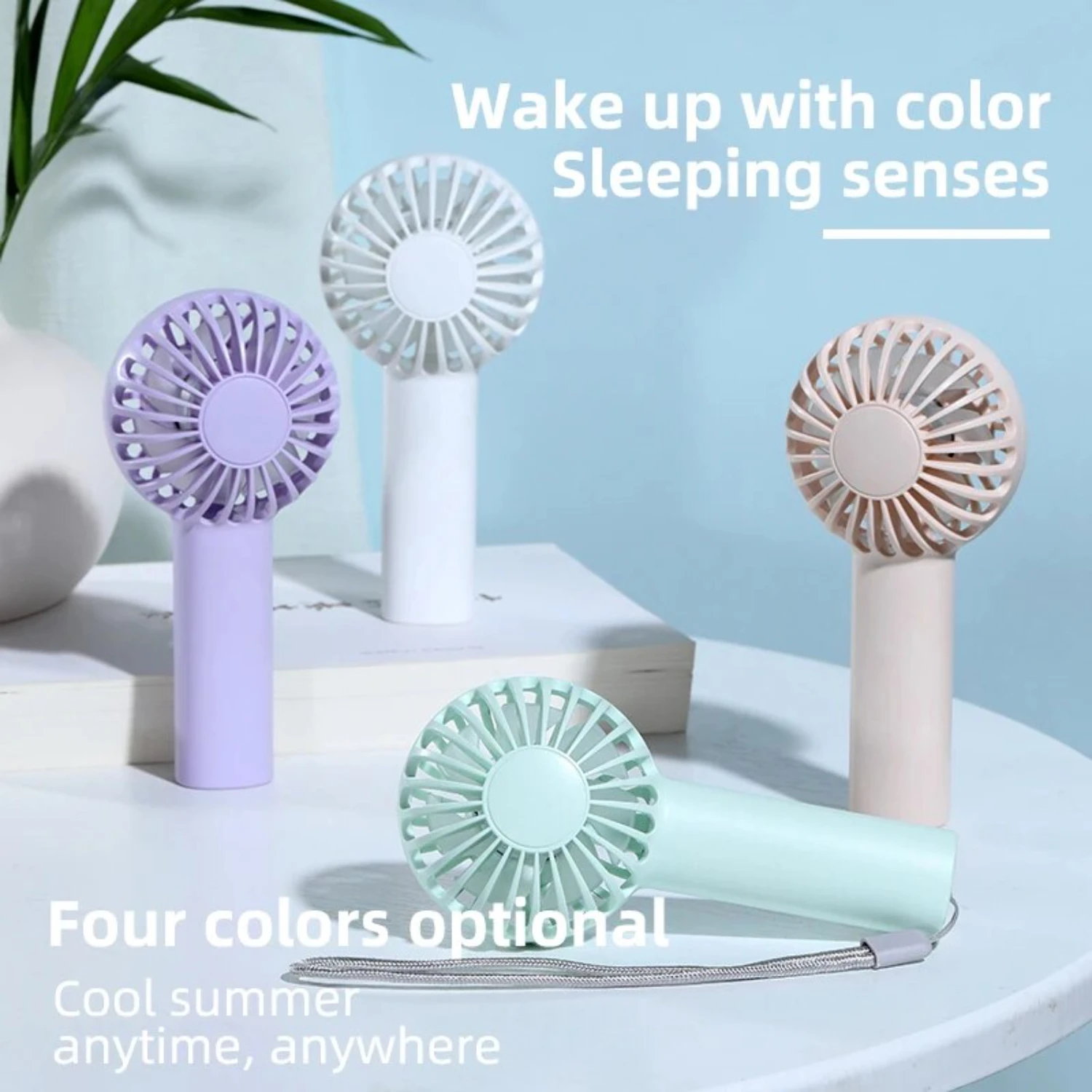 Compact Portable Handheld Mini Fan with 3 Adjustable Wind Speeds, Lightweight and Rechargeable, Perfect for Travel and Outdoor S