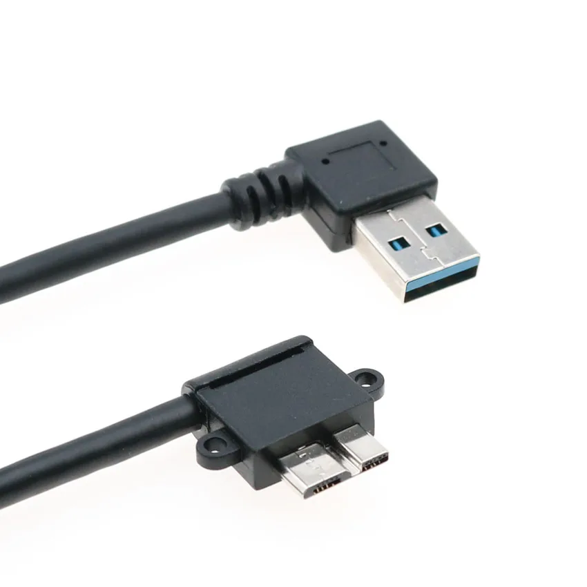 YuXi USB 3.0 Type A to Micro B Male Cable 90 Degree UP Down Left Right Angled For Phones Computer HDD External Hard Drive Disk