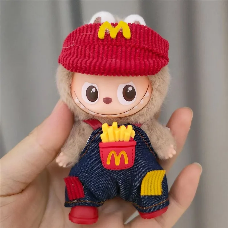 4.0 The Monsters Pin Love Series For Labubu Doll Workwear Fast Food French Fries Cosplay Clothes Fashion Coffee Ropa Clothing