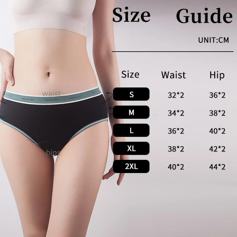 Menstrual Period 3Layers Leak Proof Panties Women Plus Size Waterproof Breathable Briefs Sexy Soft Incontinence UnderwearS-2XL