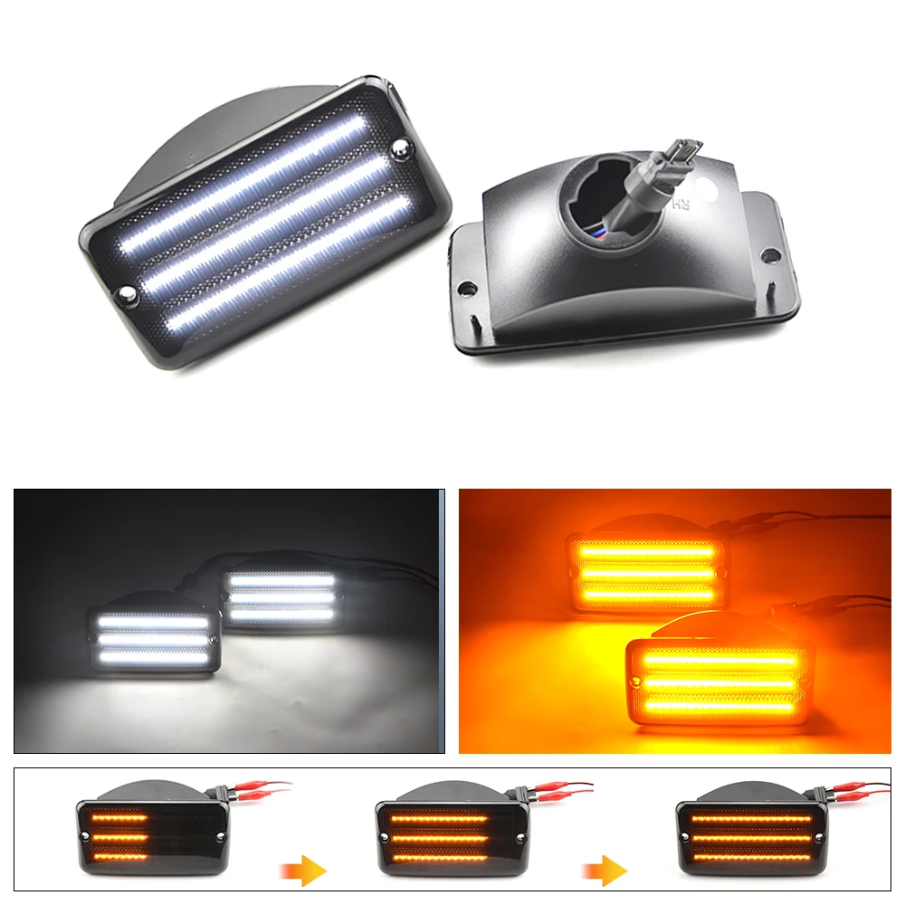 

Smoked Lens Amber Front Turn Signal Lamp For Wrangler TJ 1997-2006 LED Side Fender Marker Light